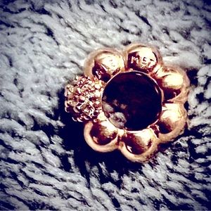 Pandora rose bead spacer with cubic zirconia